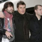 David Otero, Dani Martín y Chema Ruiz antes de subir al AVE