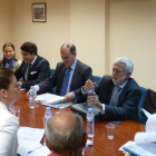 Juan Carlos Suárez-Quiñonez, José Luis Montero y Francisco Norte, durante la reunión.