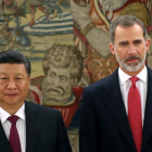 El presidente chino se reúne con Felipe VI a su llegada a España