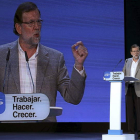 El presidente del Gobierno y líder del PP, Mariano Rajoy, ayer durante un acto en Madrid.