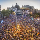 Concentración en Rambla Catalunya con Gran Via, junto a la Conselleria de Economía