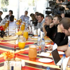 Hierro, en la rueda de prensa de ayer.