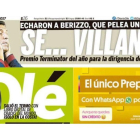 La portada del diario Olé.