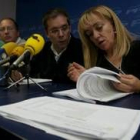Isabel Carrasco, López Benito, Eduardo Fernández y José Antonio Velasco, en rueda de prensa