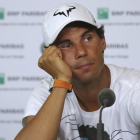 Nadal, resignado, en la rueda de prensa posterior a su retirada de Roland Garros