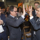 Artur Mas y Francesc Homs, en el mitin de Democràcia i Llibertat en Tarragona.