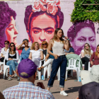 Irene Montero da un discurso durante el acto ‘Valentía y feminismo para transformar» celebrado ayer en Getafe. JJ GUILLÉN