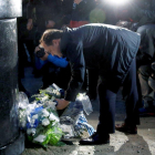 Jokin Aperribay, presidente de la Real Sociedad, en el homenaje a Aitor Zabaleta, al cumplirse 20 años de su asesinato.