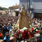 La patrona de Zamora, en la localidad de La Hiniesta durante la romería, ayer.