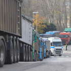 Camiones bloqueados cerca de la térmica, días atrás.