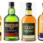 Botellas de la familia de whisky DYC