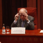 Jordi Pujol, durante su comparecencia en la comisión de investigación del Parlament.