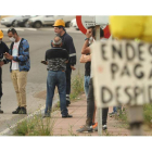 Reciente protesta de los trabajadores de la central de Cubillos del Sil por sus empleos. L. DE LA MATA