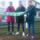 Valentín, Kike Reguero y Menéndez en su presentación como jugadores del Atlético Astorga. TRANCA