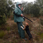 Un cazador junto a su perro durante la temporada pasada. JESÚS