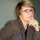 La comisaria europea de Política Regional, Danuta Hübner durante la presentación del informe