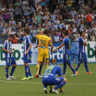 Desolación e incluso lágrimas en los componentes de la escuadra deportivista tras el empate que dejaba al equipo sin play off.