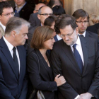 Rajoy con Cospedal a la puerta de la Diputación de León