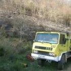Camión autobomba que acudió a apagar el incendio en Sahelices