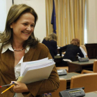 Montserrat Gomendio, tras su comparecencia.