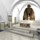 Recreación virtual del aspecto que tendrá el templo tras su renovación interior.