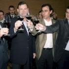Jesús Sedano, Mariano Rajoy, Fernando Martínez Maillo y Alfonso Fernández Mañueco, ayer en Zamora