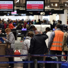 Aspecto del vestíbulo de salida del aeropuerto del aeropuerto de Zaventem.
