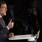 Rajoy, durante su intervención en la clausura de las jornadas sobre seguridad del PP.