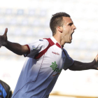 Murci celebra uno de tantos goles que consiguió la pasada temporada con la Cultural.