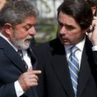 Aznar llegó a Brasil para promover las inversiones españolas con el Gobierno de Lula