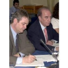 El director de la ACB, Josep Senespleda ,y el presidente Eduardo Portela