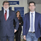 Aparicio y Tudanca, ayer, en la sede de Cecale.