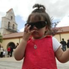 La iglesia restaurada de Onzonilla, en el acto de inauguración de ayer