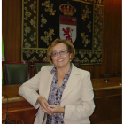Rosa María Menéndez, en una visita a la Universidad de León. DL