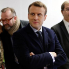 Emmanuel Macron, en una visita a la Universidad de Lille, el 14 de marzo.