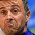 Luis Enrique, en un momento de la rueda de prensa previa al duelo con el Borussia.