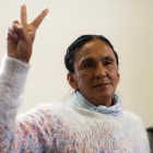 La activista indígena Milagro Sala durante el juicio.