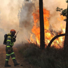 Imagen de archivo de un incendio en el Bierzo. L. DE LA MATA