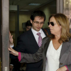 Maira Amorós en su llegada a la Audiencia.