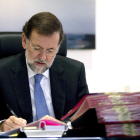 Mariano Rajoy, en su despacho de la calle Génova, hace unas semanas.