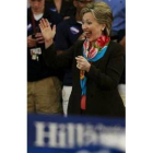 Hillary en pleno discurso en un mitin en el estado de Pensilvania