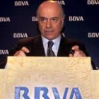 Francisco González durante la presentación ayer de los resultados del banco
