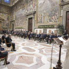 El papa Francisco se dirige a los líderes de la UE. EFE