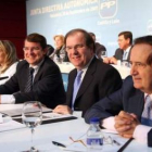 El presidente de la Junta, Juan Vicente Herrera, durante su intervención ante la junta directiva aut