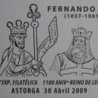 La fotografía reproduce el matasellos dedicado al monarca Fernando I