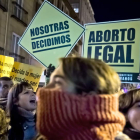 Una concentración celebrada en contra del anteproyecto de reforma de la ley del aborto.