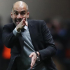 Pep Guardiola, durante la derrota del Manchester City ante el Mónaco.