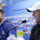 Sergio Ramos y Zinedine Zidane, durante la rueda de prensa de este sábado en Yokohama.