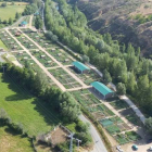 Vista aérea de los huertos de La Candamia, en la ribera del Torío.