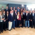 Prada (6i), Rajoy, Soria y Wert, con los afiliados argentinos.